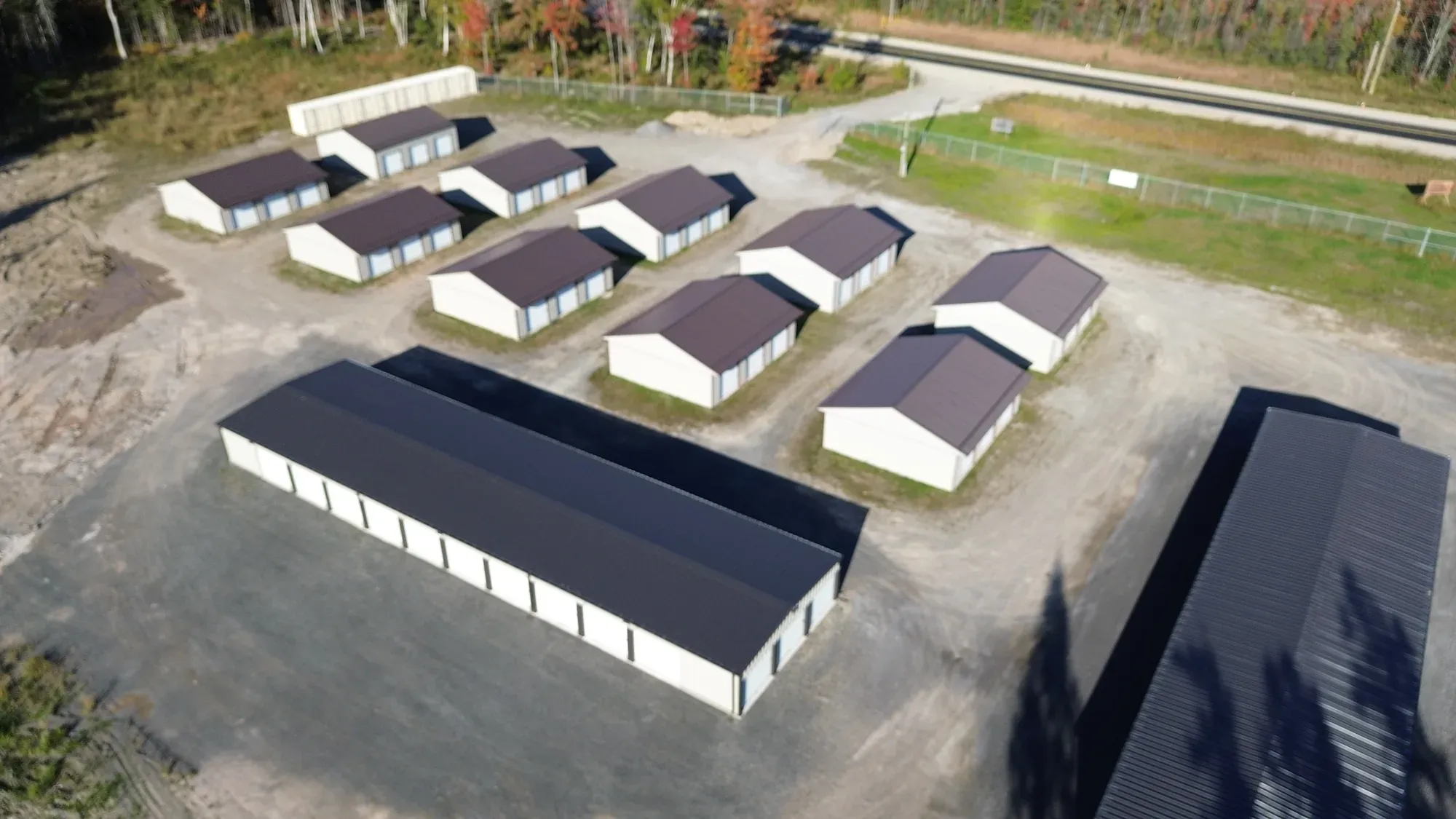 Drive-up storage buildings at Goulais Storage in Goulais River