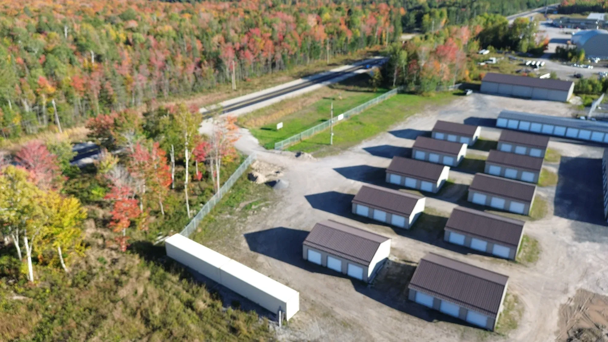 Goulais Storage drive-up units in autumn colour