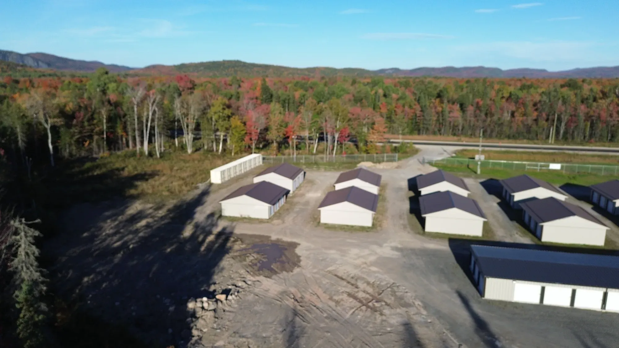 Outdoor storage buildings at Goulais Storage, Highway 17